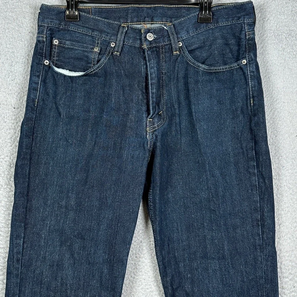Levis 514 Jeans Mens 34X34 Blue Straight Fit Dark Wash 5 Pocket Red Tab Denim